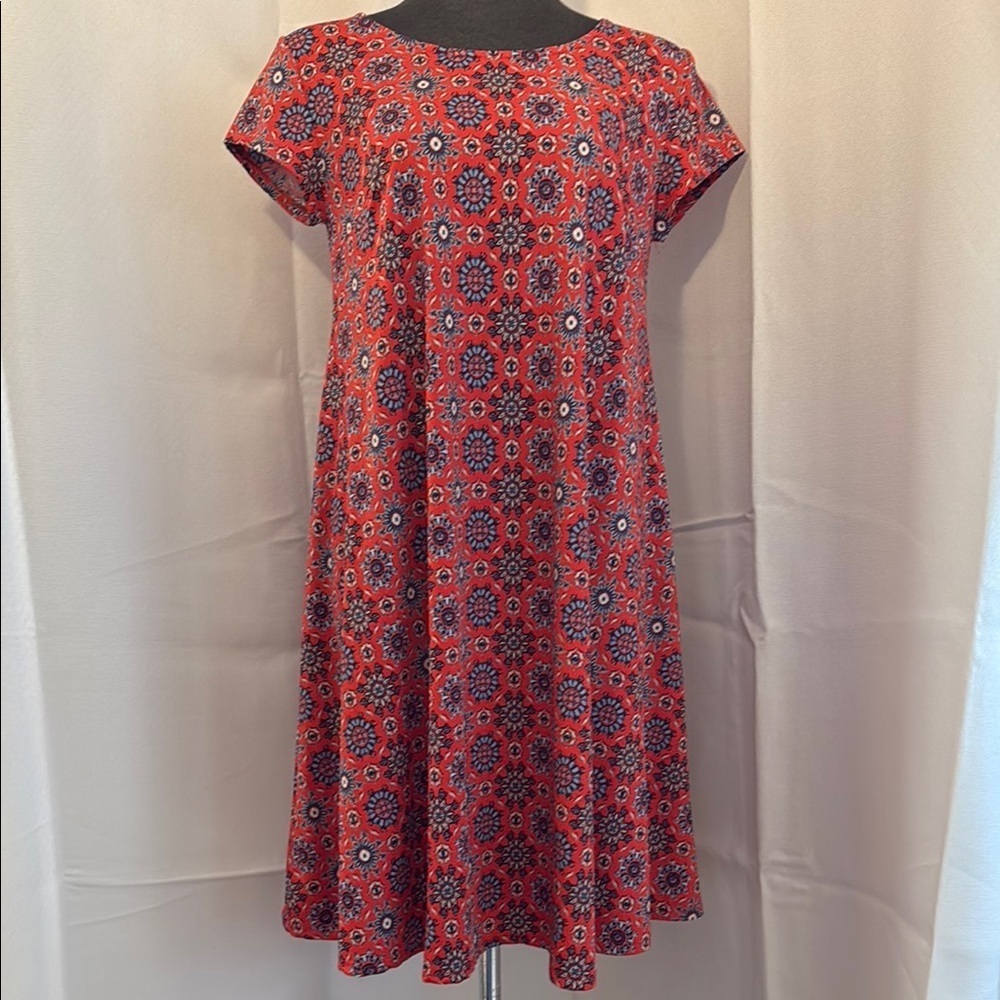 Maternity Stretch material Floral Red Patterned Dress. Size M